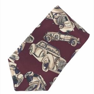 Stuart Ashley Old Fashion Car Tie Maroon